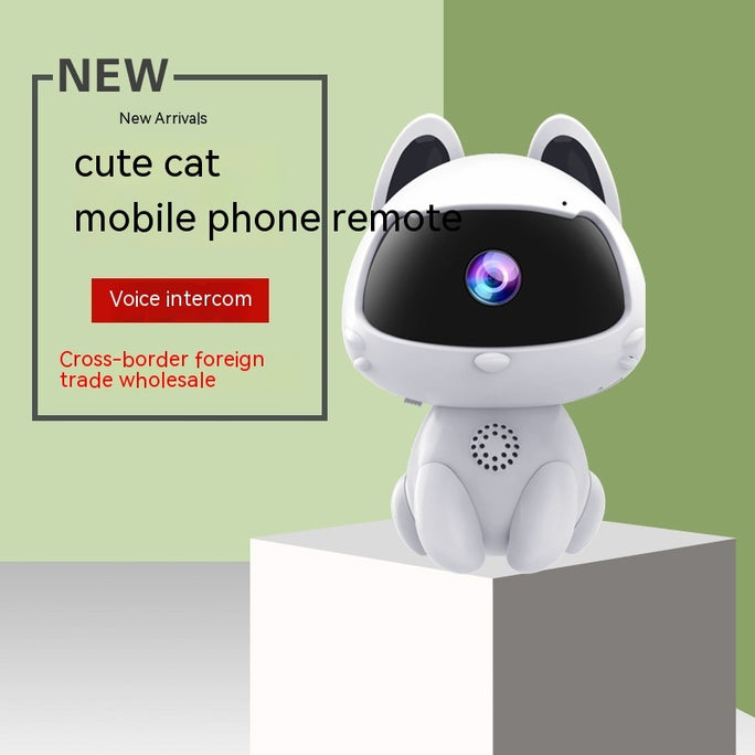 Cute Cat WiFi Smart Camera – V380 App Indoor Home & Baby Monitor