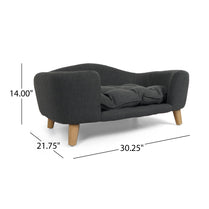 Mid-Century Modern Pet Bed – Tufted Cushion with Birch Wood Legs