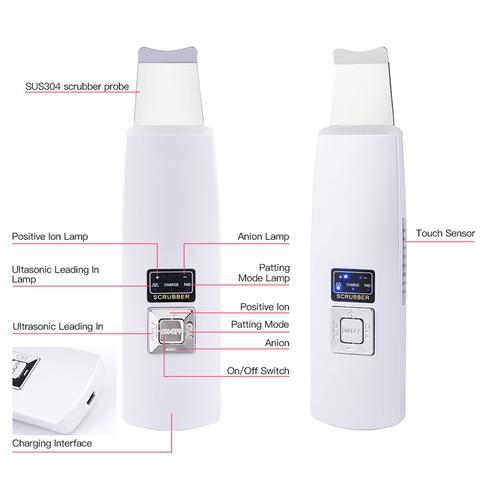 Ultrasonic Skin Scrubber – Facial Cleanser & Blackhead Remover with Vibration Massage (Ultrasound Peeling)