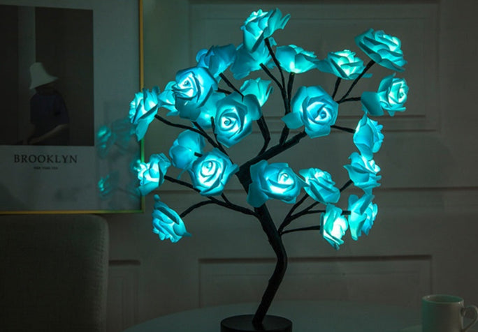 Rose Flower LED Night Light – USB & Battery Operated Table Lamp for Home Décor
