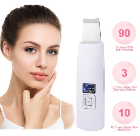 Ultrasonic Skin Scrubber – Facial Cleanser & Blackhead Remover with Vibration Massage (Ultrasound Peeling)
