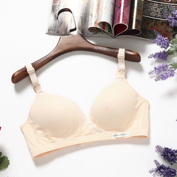 Wireless Nursing Bra with Double Buckle – Comfortable Maternity & Breastfeeding Support for Moms