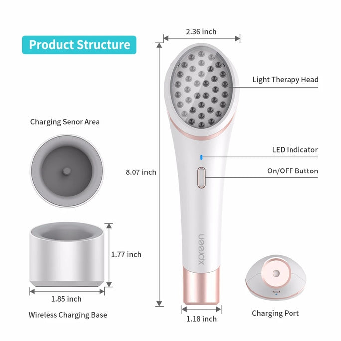 Xpreen Wireless Acne Light Therapy Device – Rechargeable Blue & Red Light Treatment for Clearer Skin