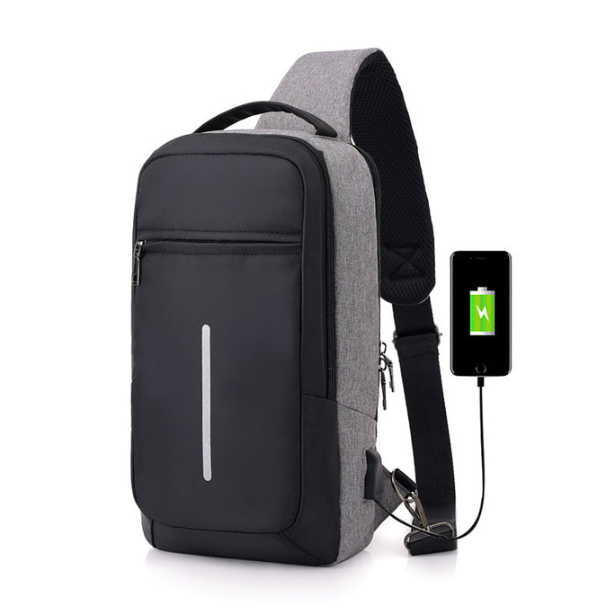 Anti-Theft Chest Bag with USB Charging Port – Crossbody Travel Sling Backpack