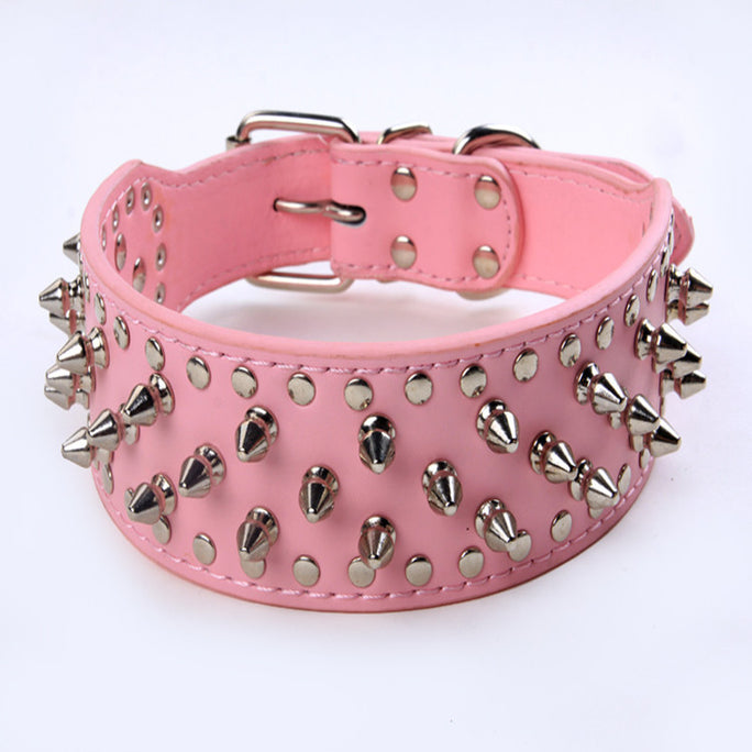 Heavy-Duty Rivet Dog Collar for Large Dogs - Adjustable Comfort Fit