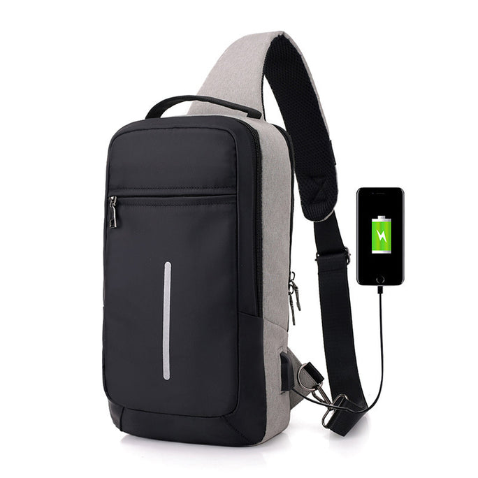 Anti-Theft Chest Bag with USB Charging Port – Crossbody Travel Sling Backpack
