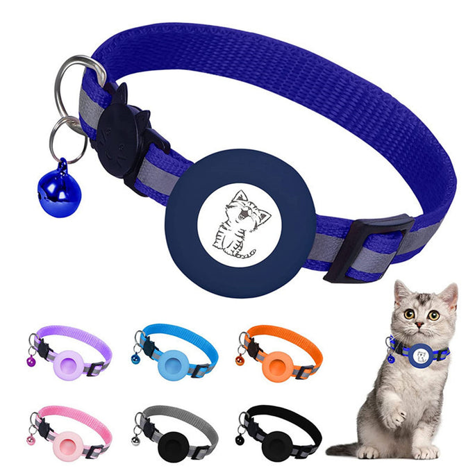 Apple AirTag Pet Collar with Protective Cover – Anti-Lost Reflective Cat Collar with Bell