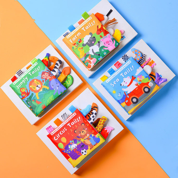 Animal Tail Cloth Book – Soft Crinkle Sensory Baby Book for Early Learning