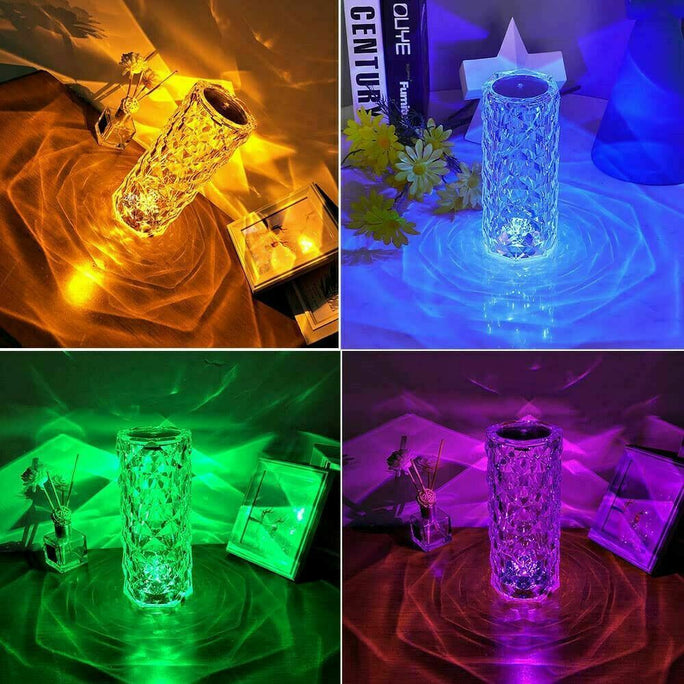 Crystal Rose LED Lamp – Touch & Remote Diamond Night Light