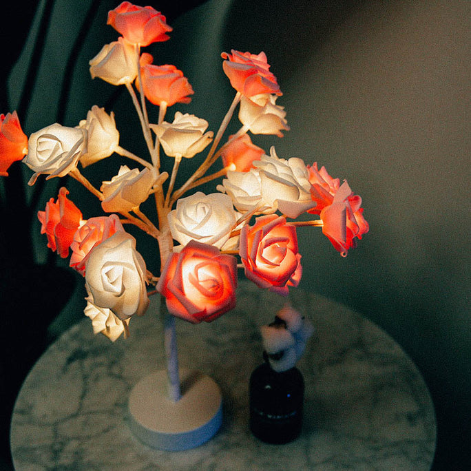 Rose Flower LED Night Light – USB & Battery Operated Table Lamp for Home Décor