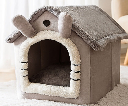 Foldable Pet House & Bed – Warm Enclosed Cave for Dogs & Cats