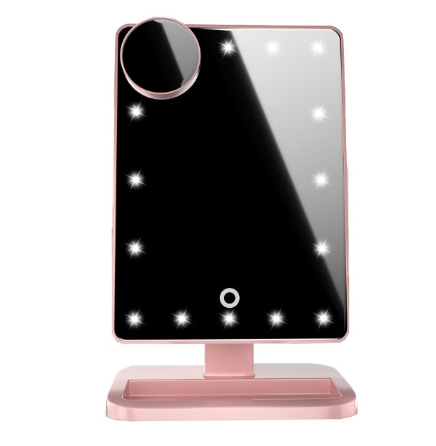 Touch Screen LED Makeup Mirror with 20 Lights, Bluetooth Speaker & 10X Magnification