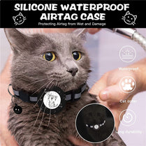 Apple AirTag Pet Collar with Protective Cover – Anti-Lost Reflective Cat Collar with Bell