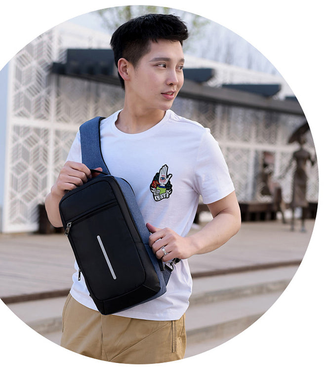 Anti-Theft Chest Bag with USB Charging Port – Crossbody Travel Sling Backpack