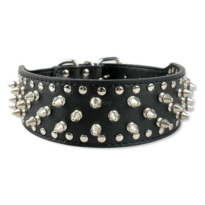 Heavy-Duty Rivet Dog Collar for Large Dogs - Adjustable Comfort Fit