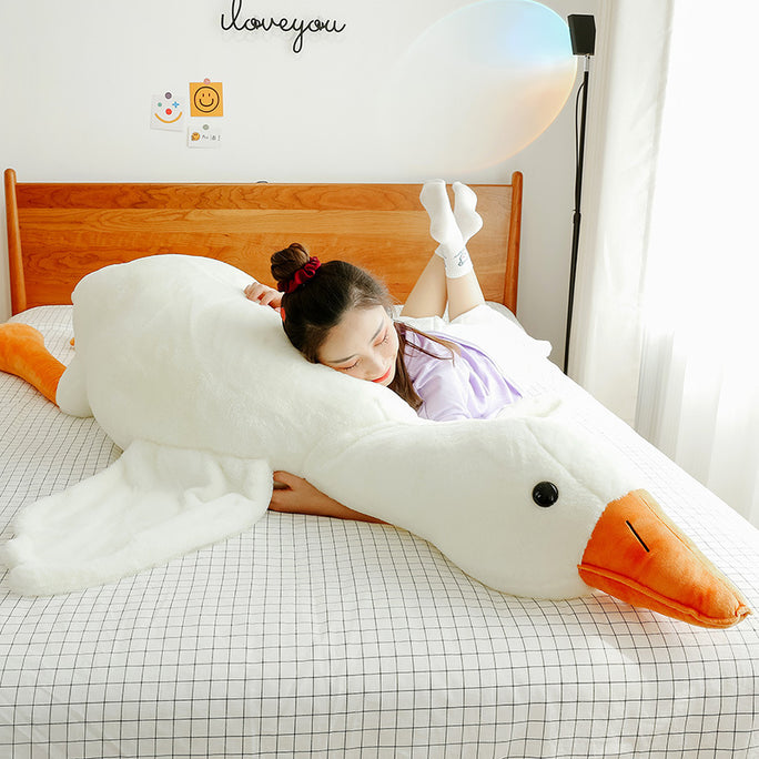 Cute Big White Goose Plush Pillow – Soft Stuffed Animal Toy