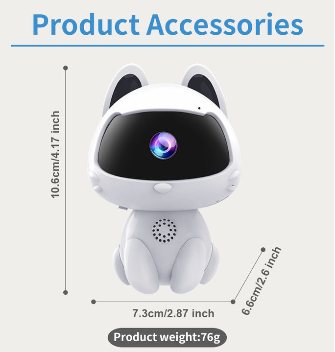 Cute Cat WiFi Smart Camera – V380 App Indoor Home & Baby Monitor