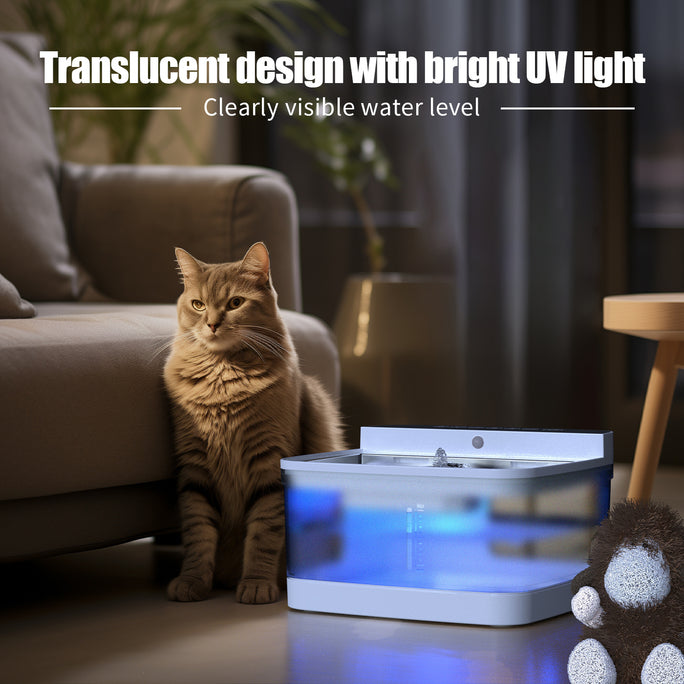 Smart Pet Water Fountain – UV Sterilization and Motion Sensor