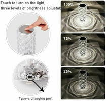 Crystal Rose LED Lamp – Touch & Remote Diamond Night Light