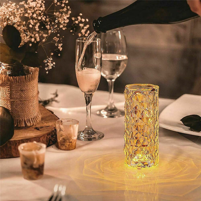Crystal Rose LED Lamp – Touch & Remote Diamond Night Light