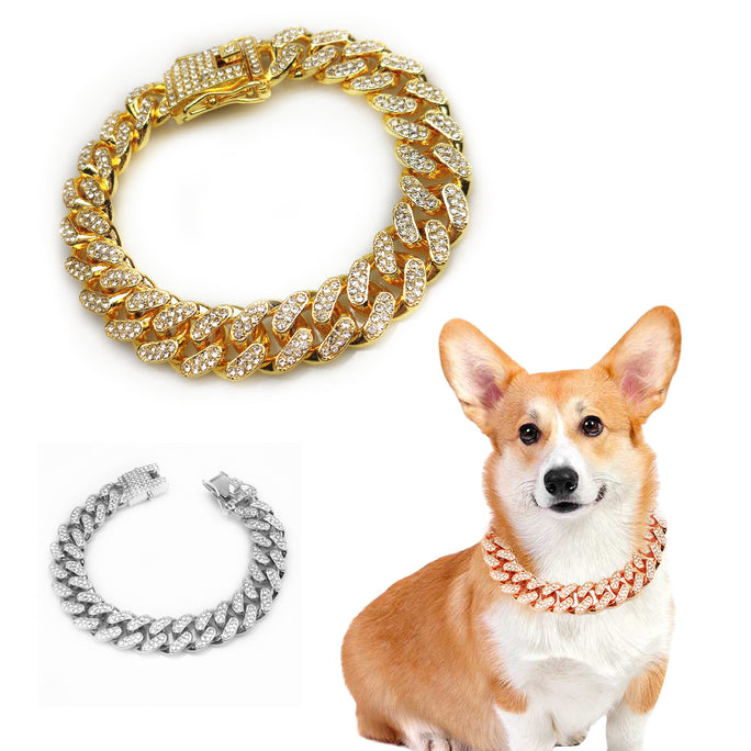 Hip Hop Pet Collar – Stylish Bling Accessory for Your Pet