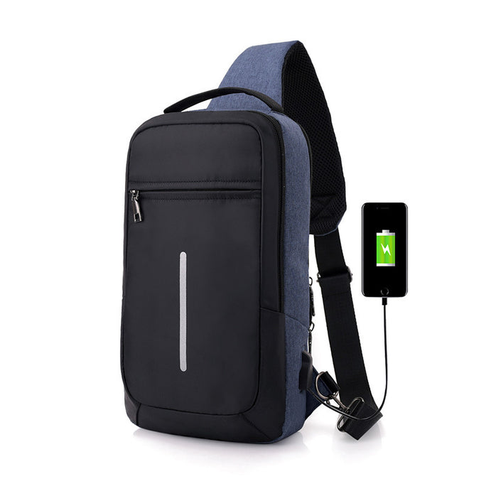 Anti-Theft Chest Bag with USB Charging Port – Crossbody Travel Sling Backpack