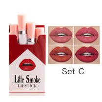 Matte Mist Lipstick Set – 4 Colors with Unique Fun Design & Long-Lasting Velvet Finis