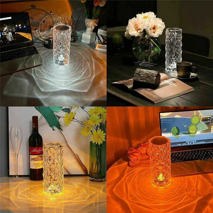 Crystal Rose LED Lamp – Touch & Remote Diamond Night Light