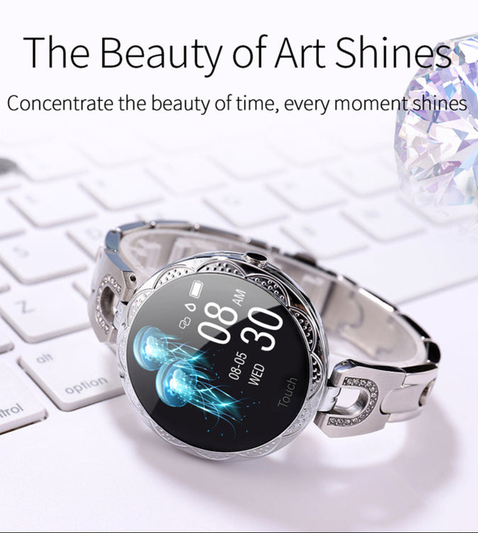 Women’s Fashion Smartwatch – Waterproof Fitness & Heart Rate Monito