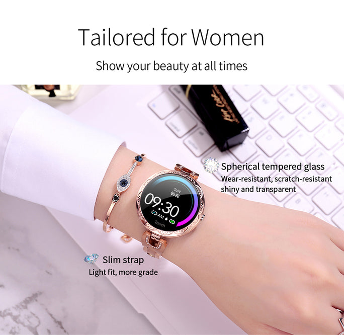 Women’s Fashion Smartwatch – Waterproof Fitness & Heart Rate Monito