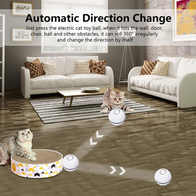 LED Laser Rolling Cat Toy – Interactive Electronic Ball for Pets