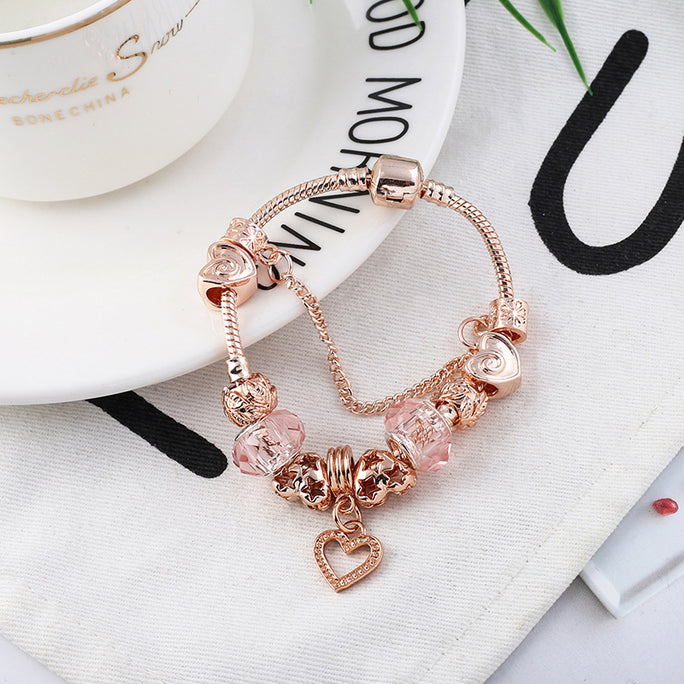 Rose Gold Love Bracelet – Elegant Geometric Women’s Jewelry