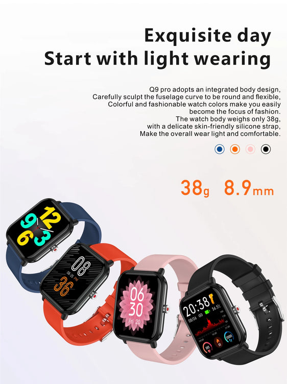 Q9 Pro Relógio Inteligente – Pulseira Multifuncional Estilosa para Fitness e Bem-Estar