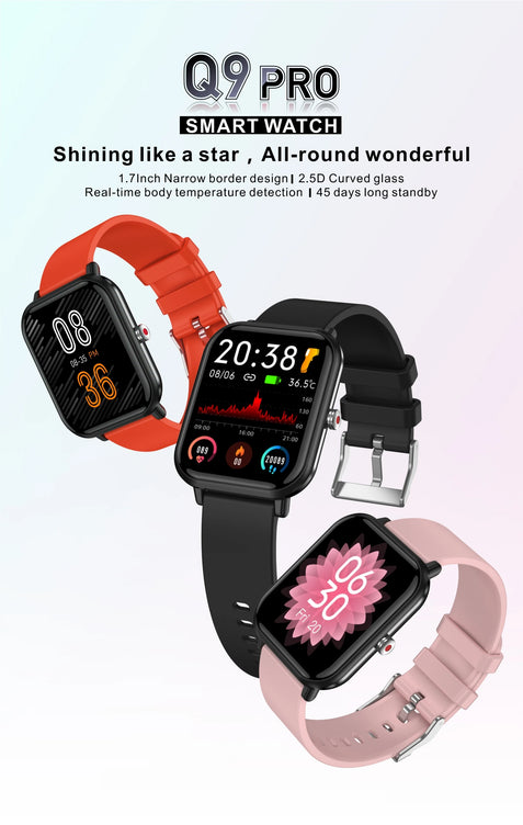 Q9 Pro Relógio Inteligente – Pulseira Multifuncional Estilosa para Fitness e Bem-Estar