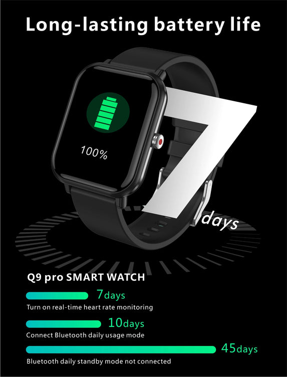 Q9 Pro Relógio Inteligente – Pulseira Multifuncional Estilosa para Fitness e Bem-Estar