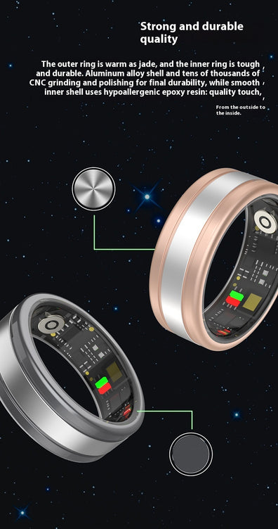 Smart Ring with Heart Rate & SpO₂ Monitor – Advanced Sleep Tracking, Step Counter & App Control