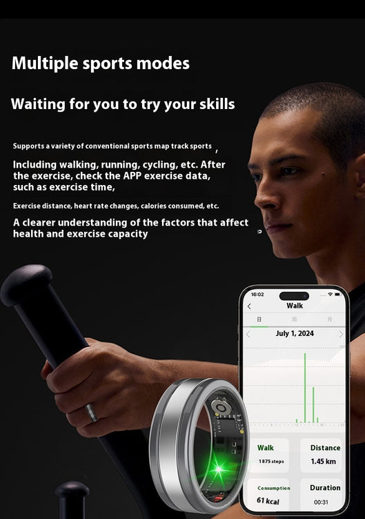 Smart Ring with Heart Rate & SpO₂ Monitor – Advanced Sleep Tracking, Step Counter & App Control