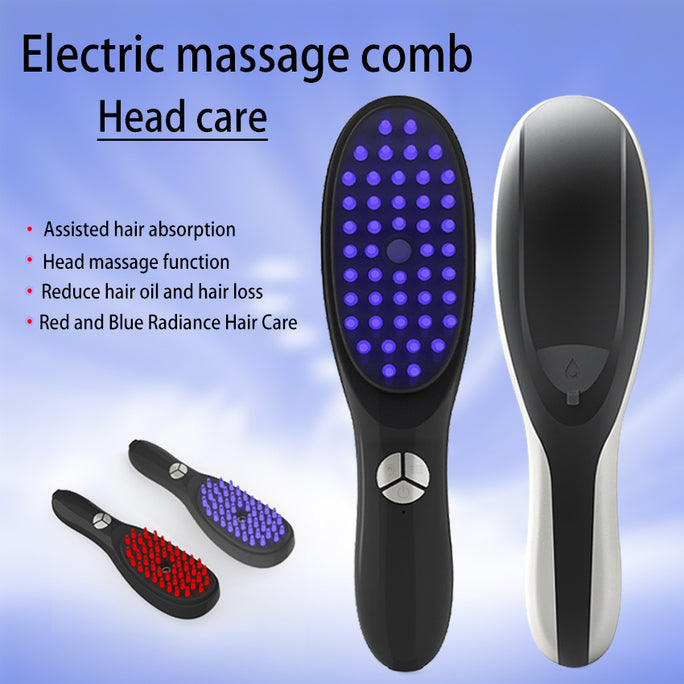 LED Hair Care Massager – Red & Blue Light Scalp Therapy with Vibration