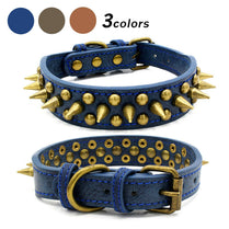 Retro Spiked Leather Dog Collar – Studded Rivet Design