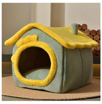 Foldable Pet House & Bed – Warm Enclosed Cave for Dogs & Cats