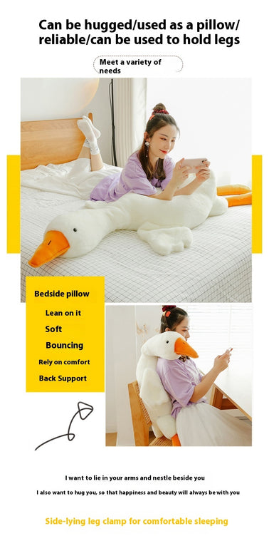 Cute Big White Goose Plush Pillow – Soft Stuffed Animal Toy