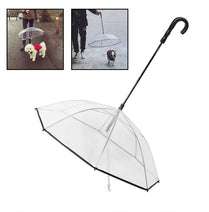 Transparent Dog Umbrella with Leash – Removable Pet Rain Protection