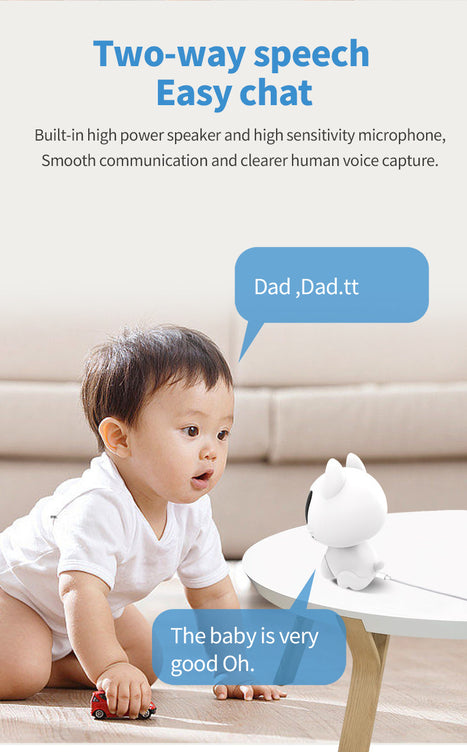 Cute Cat WiFi Smart Camera – V380 App Indoor Home & Baby Monitor