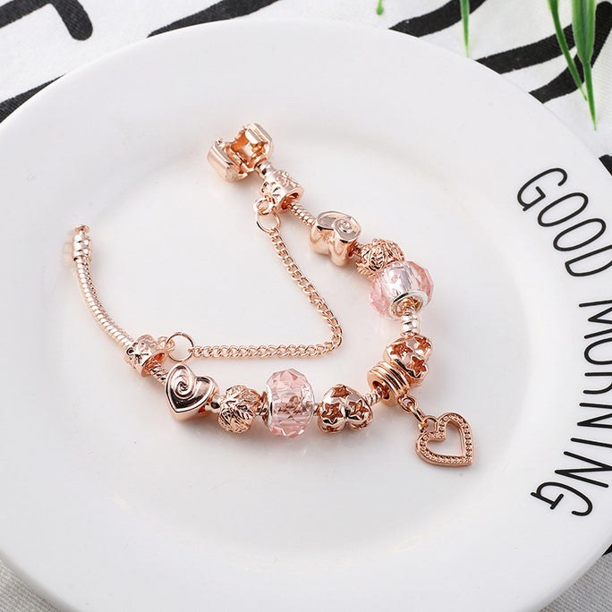 Rose Gold Love Bracelet – Elegant Geometric Women’s Jewelry