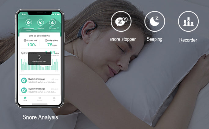24H Bluetooth Anti-Snoring Device – Smart Sleep Aid Earset with Snore Detection & Data Tracking