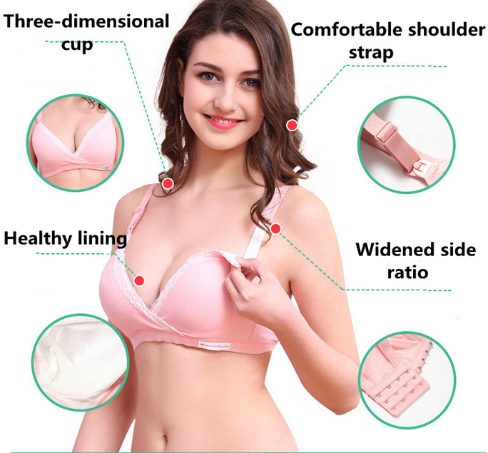 Wireless Nursing Bra with Double Buckle – Comfortable Maternity & Breastfeeding Support for Moms