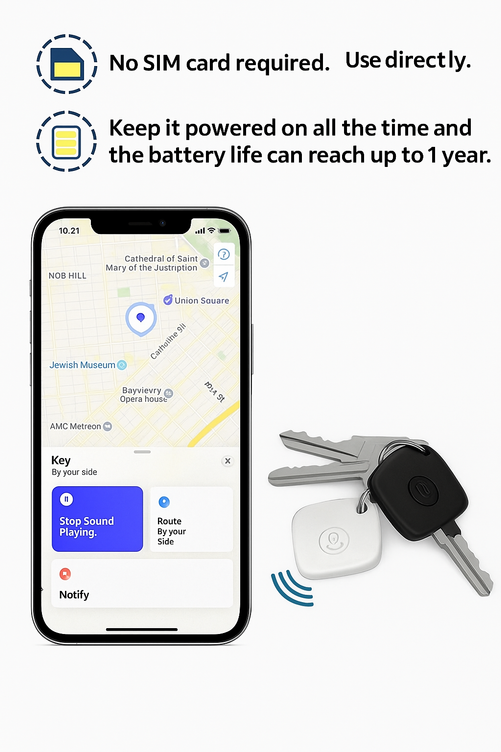 Smart Bluetooth Tracker – Find Lost Items Instantly with Apple’s “Find My” App